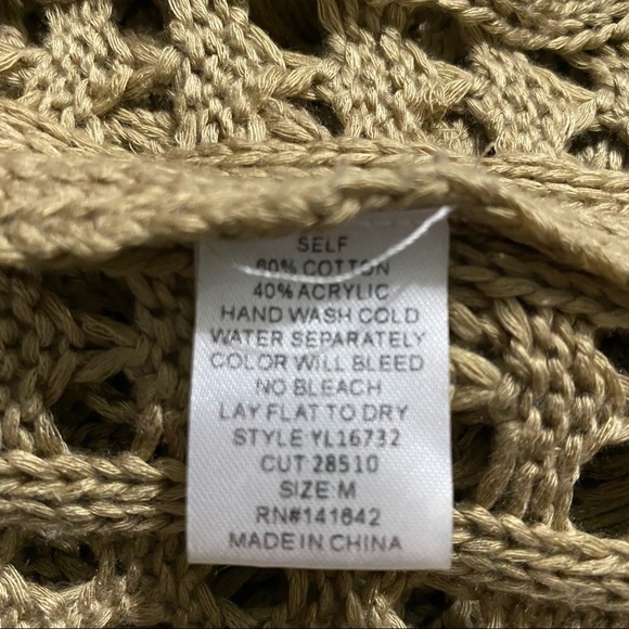 YA Los Angeles Tan Crochet Sleeveless Sweater - Picture 6 of 6